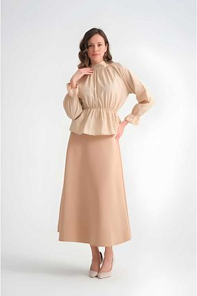 بلوز حجاب بژ زنانه پنبه ای CNG MODA - کد 892733847