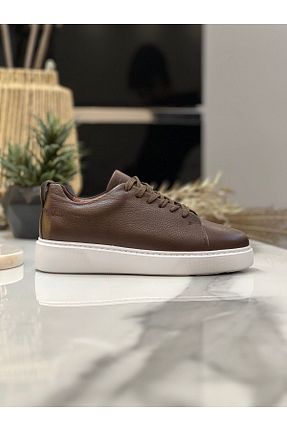 کفش اسنیکر قهوه ای مردانه چرم اصل Martini Shoes - کد 892758929