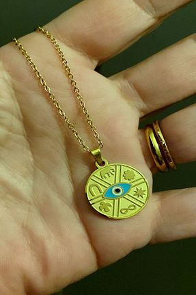 گردنبند استیل ( فولاد ) زرد زنانه استیل (فولاد) DLK TAKI - کد 892767743