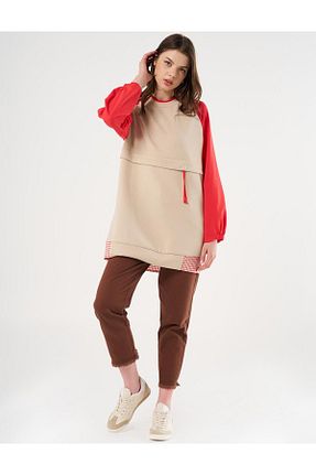 تونیک حجاب بژ زنانه بافتنی Kayra - کد 893543868