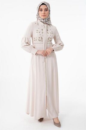 مانتو بلند حجاب بژ زنانه Kayra - کد 892794356