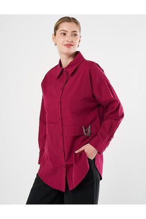 پیراهن حجاب زرشکی زنانه رگولار Kayra - کد 893543747