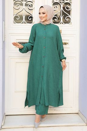 ست بالاتنه و پائین تنه حجاب سبز زنانه رگولار Neva Style - کد 834056882