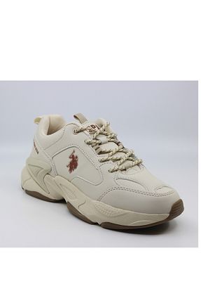 کفش اسنیکر بژ زنانه بند دار U.S. Polo Assn. - کد 892839674