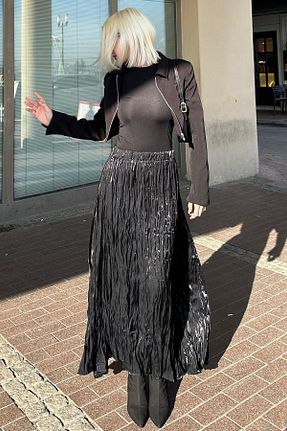دامن مشکی زنانه رگولار Madmext - کد 892849231