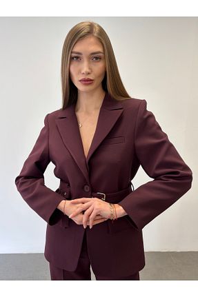 ست بالاتنه و پائین تنه زرشکی زنانه بافتنی ossons - کد 892854101