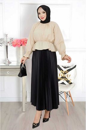 بلوز حجاب بژ زنانه پنبه ای CNG MODA - کد 892855570
