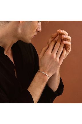 دستبند نقره مردانه 925 عیار ipek silver - کد 892857319