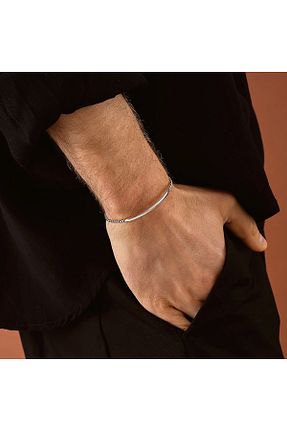 دستبند نقره مردانه 925 عیار ipek silver - کد 892857319
