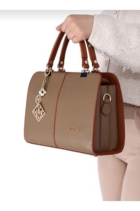 کیف دوشی بژ زنانه چرم مصنوعی eflanmoda - کد 892899556