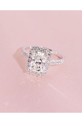 انگشتر برلیان سفید 14 عیار Crystal Diamond Zirconia - کد 892891094