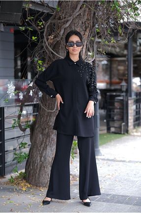 تونیک حجاب مشکی زنانه پلی استر MASSİMO DONNA - کد 894493303