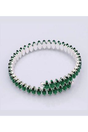 دستبند جواهر سبز زنانه زیرکن ANGELSS JEWELLERY - کد 893038240
