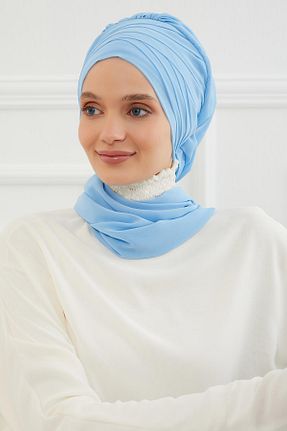 شال آبی زنانه شیفون Aisha