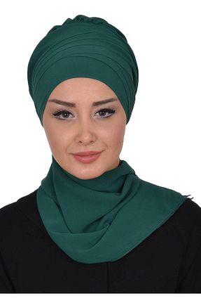 شال سبز زنانه شیفون Aisha