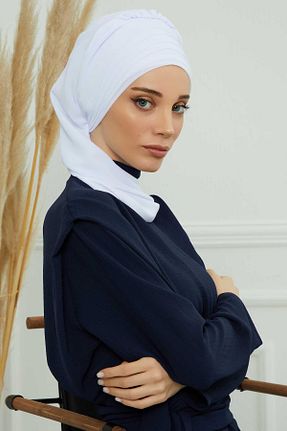 شال سفید زنانه شیفون Aisha