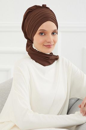 شال قهوه ای زنانه شیفون Aisha