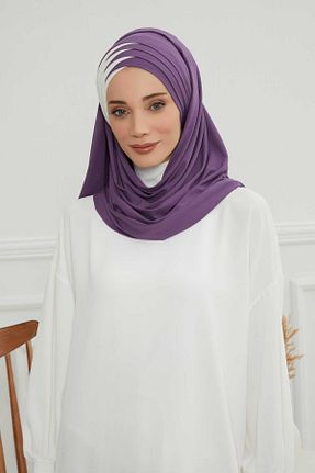 شال بنفش زنانه ویسکون Aisha