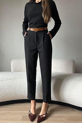 شلوار مشکی زنانه بافتنی Moda cameo - کد 893060349