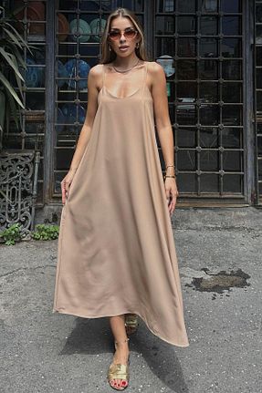 لباس قهوه ای زنانه ویسکون Moda cameo - کد 898058369