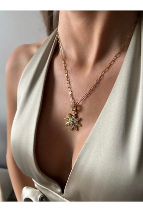 گردنبند استیل ( فولاد ) طلائی زنانه استیل (فولاد) Şirince - کد 893071463