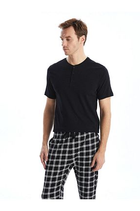 ست لباس راحتی مشکی مردانه چاپی LC Waikiki - کد 893090955