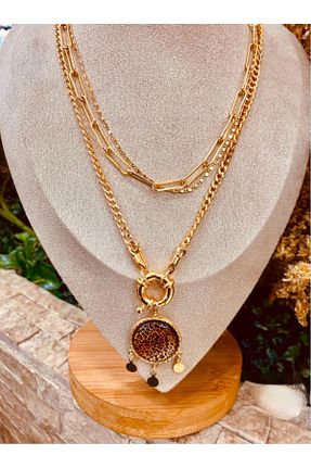گردنبند جواهر قهوه ای زنانه استیل ضد زنگ Store - کد 888173541