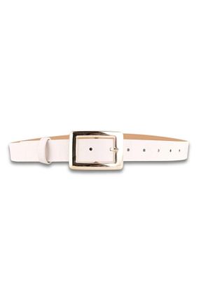 کمربند سفید زنانه چرم مصنوعی vos versa - کد 893110637