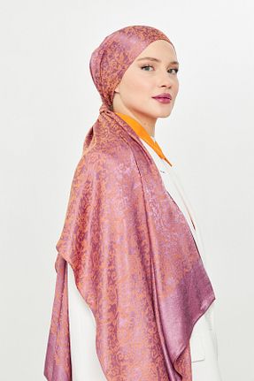 شال نارنجی زنانه ویسکون Scarf - کد 893122062