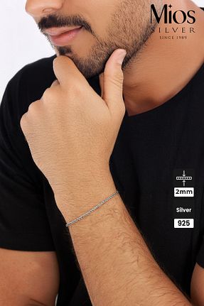 دستبند نقره مردانه 925 عیار Mios Silver - کد 893182868
