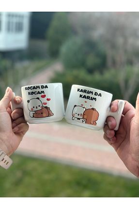 فنجان قهوه سفید 2 نفره karım da karım kocam da kocam - کد 855829233