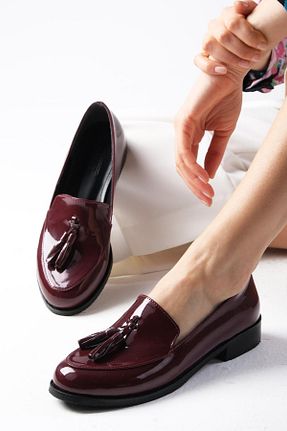 کفش لوفر زرشکی زنانه چرم مصنوعی Mio Gusto - کد 36490175