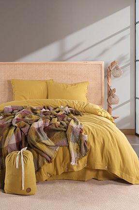 روتختی دونفره زرد پنبه ای MYLASA HOME - کد 893257078