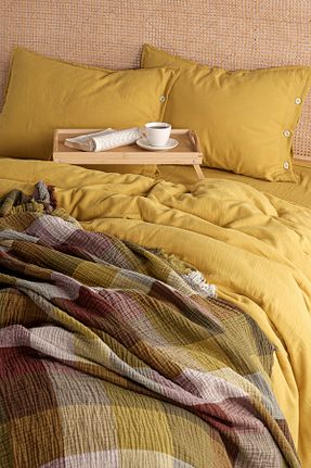 روتختی دونفره زرد پنبه ای MYLASA HOME - کد 893257078