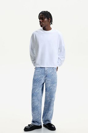 شلوار جین آبی مردانه رگولار Bershka - کد 893287993