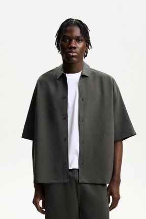 پیراهن طوسی مردانه Boxy Bershka - کد 893288593