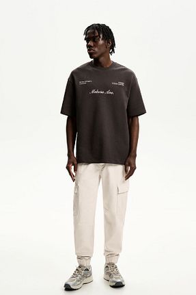 شلوار بژ مردانه پنبه ای Bershka - کد 893288143