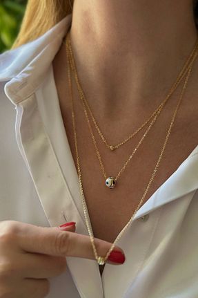 گردنبند جواهر طلائی زنانه Trendy Butik - کد 868455286