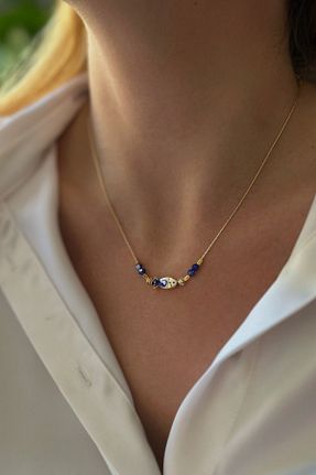 گردنبند جواهر طلائی زنانه برنجی Trendy Butik - کد 736120834
