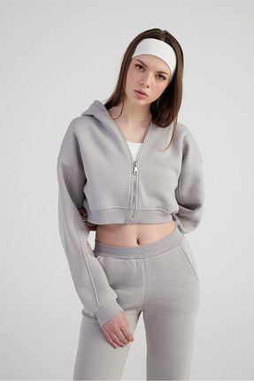 سوئیشرت طوسی زنانه ساده HOLLY LOLLY - کد 893302766
