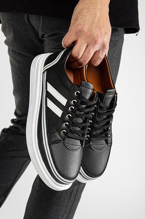 کفش اسنیکر مشکی مردانه بند دار BY ERG SHOES - کد 893306866
