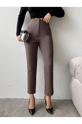 شلوار پارچه ای قهوه ای زنانه بلند Fovere - کد 835670202