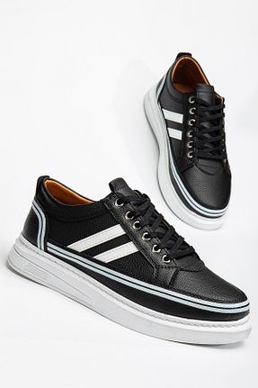 کفش اسنیکر مشکی مردانه بند دار BY ERG SHOES - کد 893306866