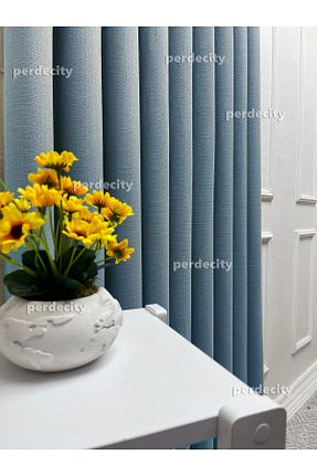 پرده زمینه آبی کتان PERDECITY - کد 893316207