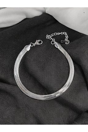 دستبند استیل (فولاد) طوسی زنانه استیل ضد زنگ Çelik - کد 893311538