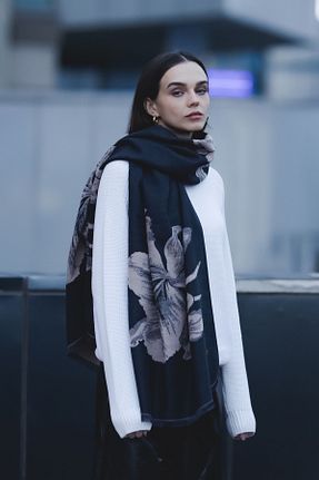 شال گردن سرمه ای زنانه مخلوط پلی استر Nordbron - کد 885192110