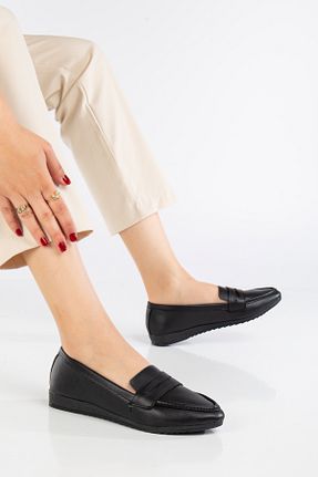 کفش لوفر مشکی زنانه پاشنه کوتاه (1 - 4 سانتی متر) Genetti - کد 897936829