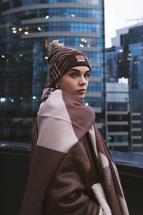 شال گردن قهوه ای زنانه پلی استر Nordbron - کد 885194700