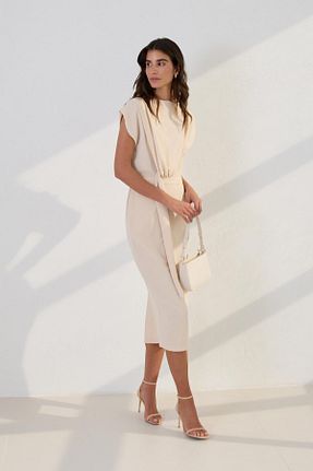 لباس بژ زنانه بافتنی Setre - کد 892565232