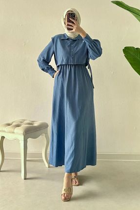 لباس حجاب سرمه ای زنانه کلوش Tesettür Diyarı - کد 857291512